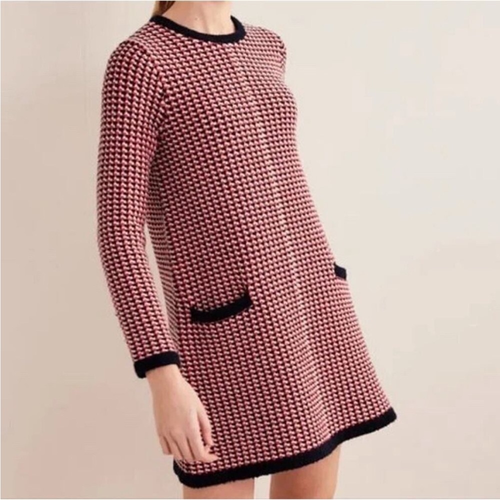 Boden Knitted Jacquard Sweater Dress Mod Shift Style Dress 4